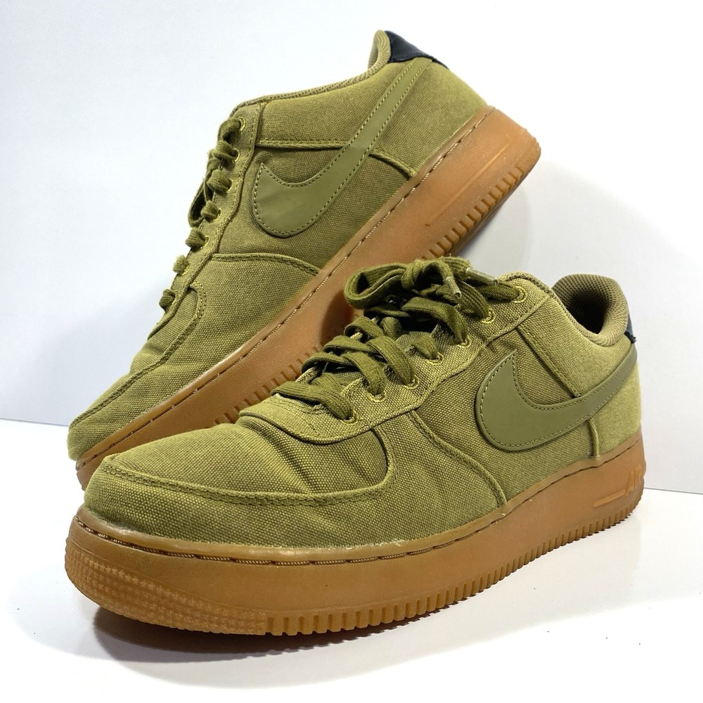 Nike Mens Size 10 Air Force 1 07' Lv8 Camper Green Gum Sole Sneakers AQ0117-300